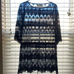 4 Love & Liberty Sheer Silk Embroidered Dress
